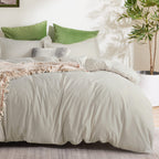 Bedsure Linen Duvet Cover Full Size - Soft Double Brushed Duvet Cover For Kids With Zipper Closure, 3 Pieces, Includes 1 Duvet C