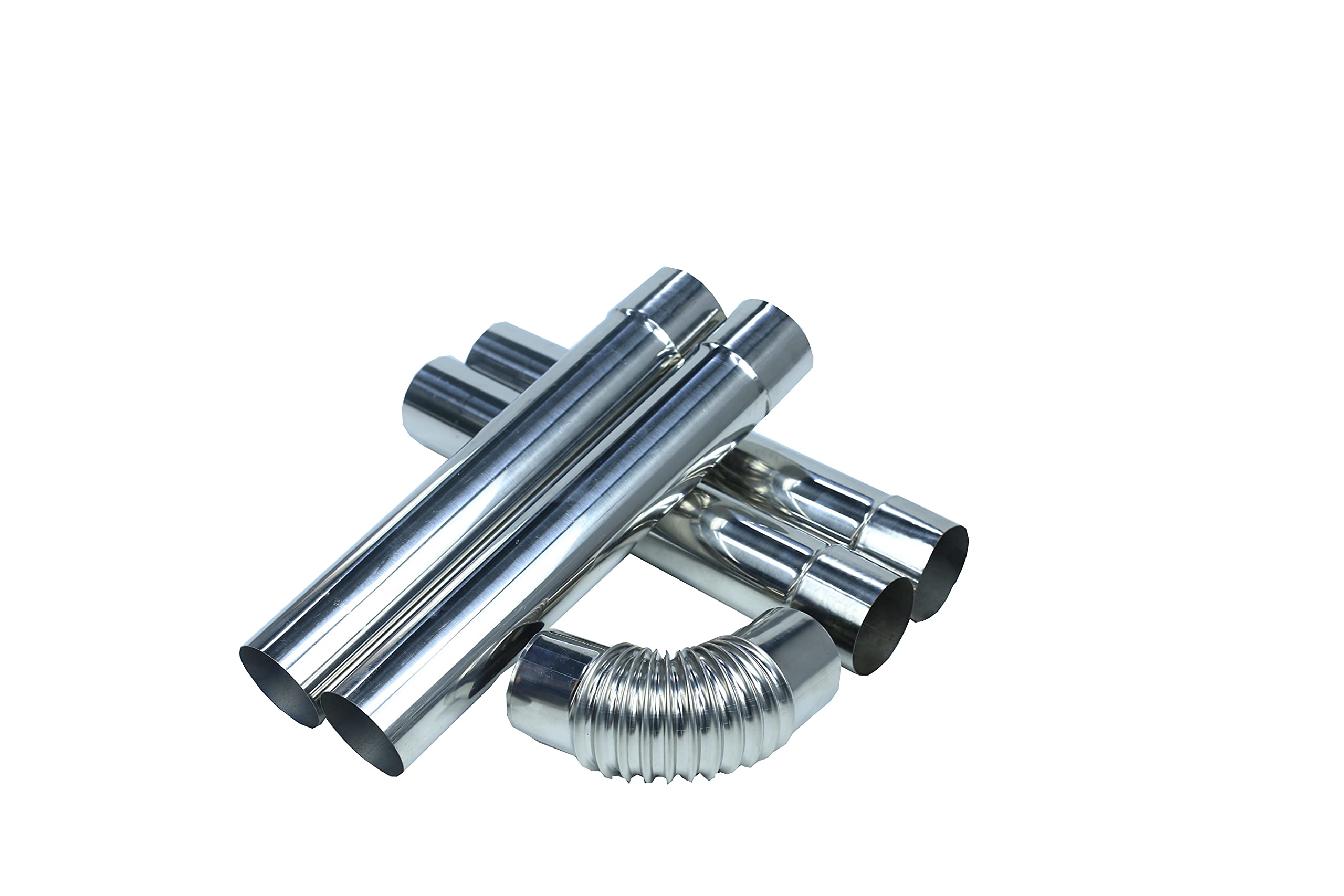 Wood Stove Pipe Flue Extension Stainless Steel Chimney, Diameter 2.36, 4 Straight with 1 Elbow(36cm/14.17in)