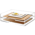 2 Pack- Stackable Paper Letter Tray, Enlarged A4 File Desk Organizer Acrylic Desk Organizers And Accessories Sorter Tray, Clear