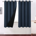 LEMOMO 100% Blackout Curtains 52 x 72 Inch/Navy Curtains 2 Panels with Black Lining Room Darkening Thermal Insulated Bedroom Cur