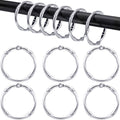 Karenhi 12 Pieces Metal Circular Shower Curtain Ring RustResistant Metal Shower Curtain Hook Easy to Open and Close Round Metal