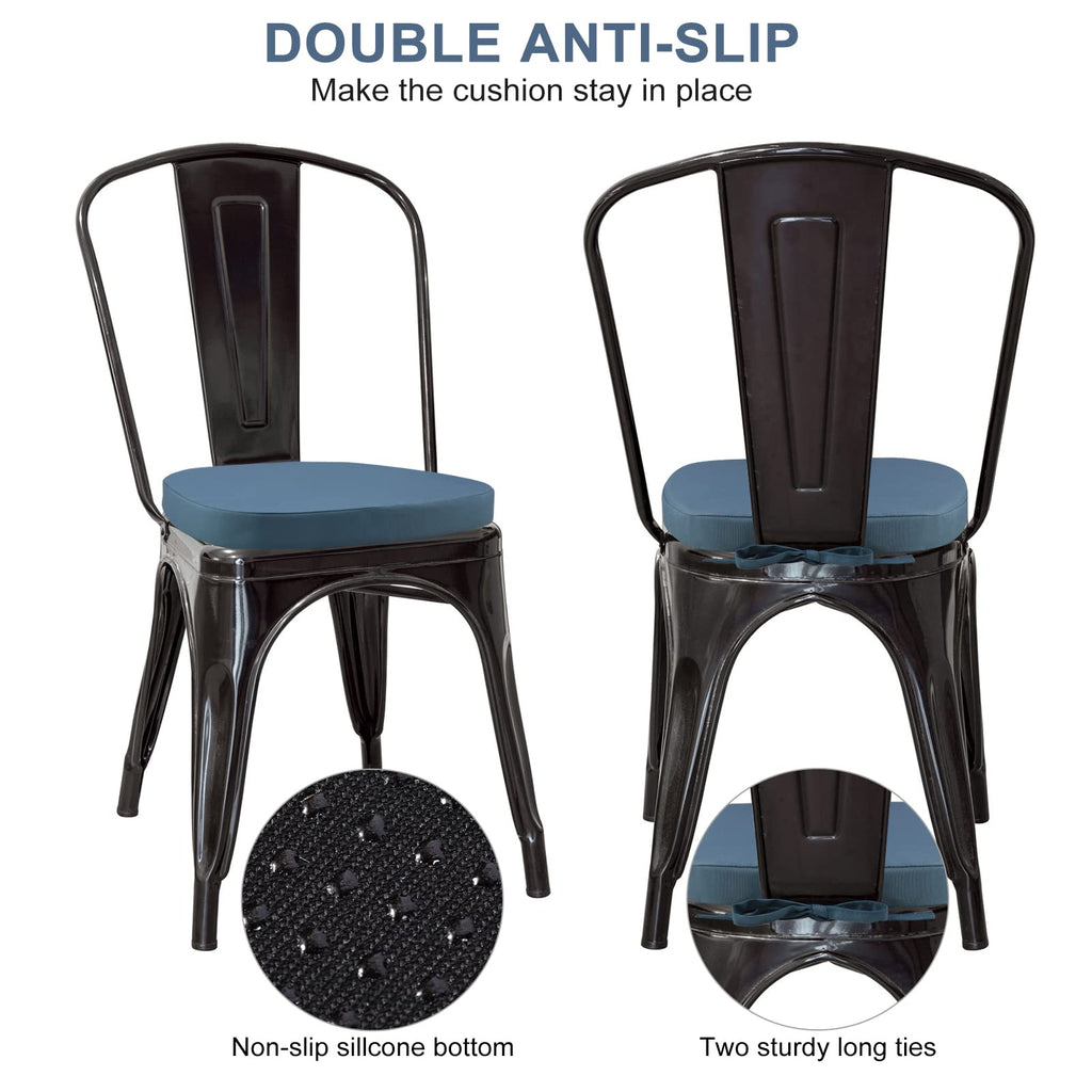 Gueglsa Outdoor Waterproof Seat Cushions 14X14 Inch, Non Slip Metal Chair Pad With Ties, U Shaped Metal Chair Cushion For Kitche