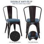 Gueglsa Outdoor Waterproof Seat Cushions 14X14 Inch, Non Slip Metal Chair Pad With Ties, U Shaped Metal Chair Cushion For Kitche