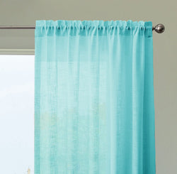 Homemonde Set Of 2 Sheer Rod Pocket Solid Curtains7 Feet Drapes Curtain For Living Room,Bedroom Sun Light Filtering Curtains,Ce