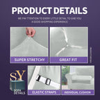 Znsayotx Luxury Velvet Couch Cover 4 Piece Stretch Sofa Covers For 3 Cushion Couch Thick Soft Spandex Sofa Slipcover Living Room Anti Slip Dogs Furniture Protector (Silver Grey), 71'-91'(3 Cushions)