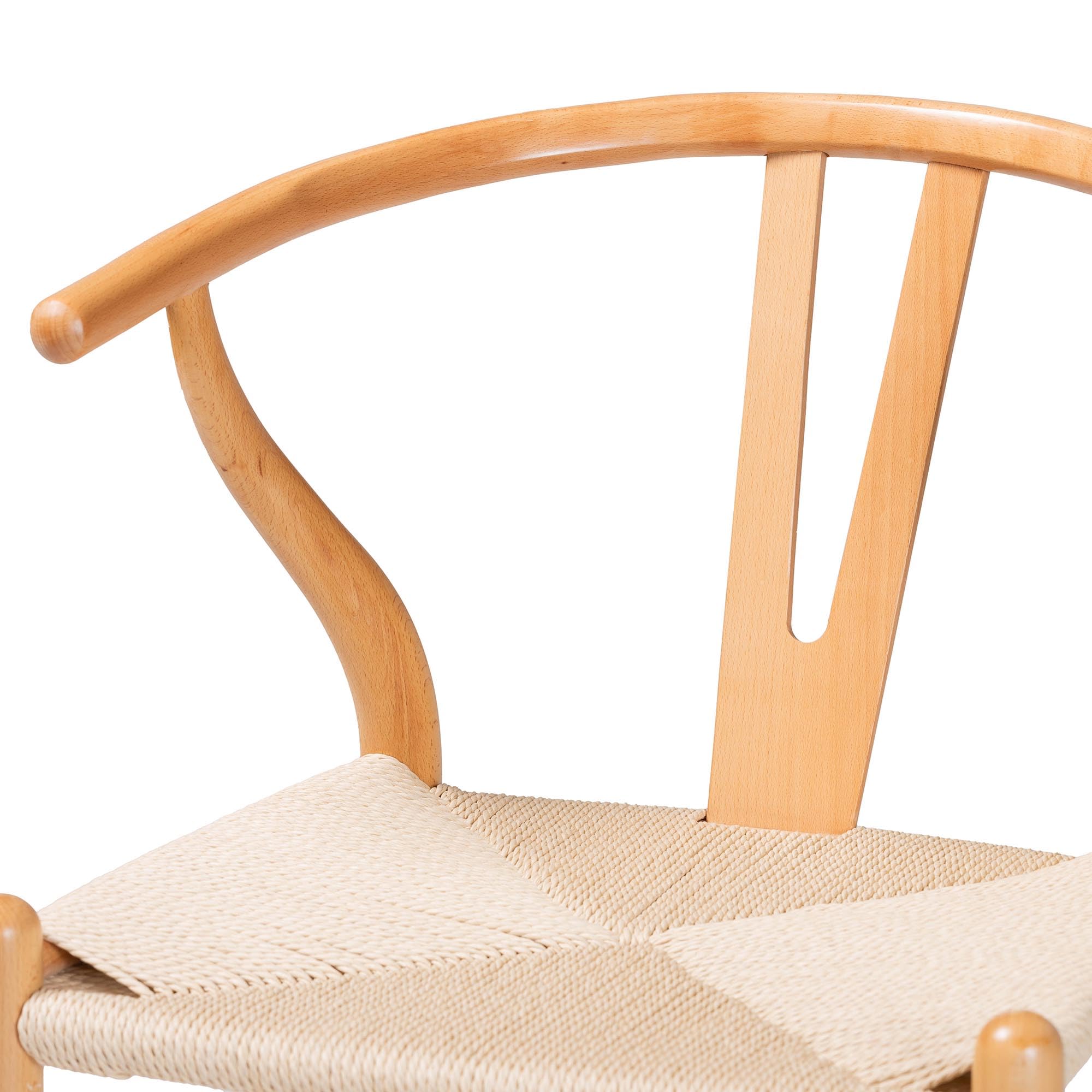 Baxton Studio Paxton Modern and Contemporary Natural Brown Finished Wood 2-Piece Counter Stool Set