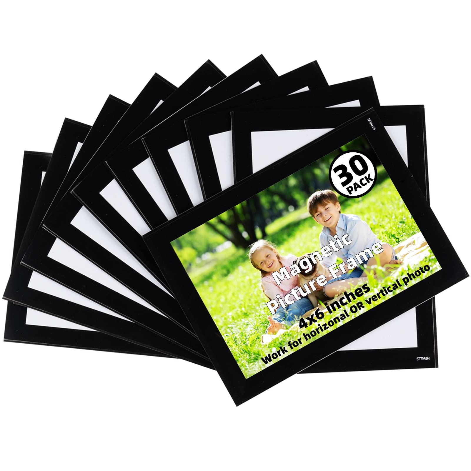 STTMGN Magnetic Picture Frames for Refrigerator (4X6,30 Pack),Magnet Photo Frame Pockets/Greeting Card Sleeve,Decorations for Lo