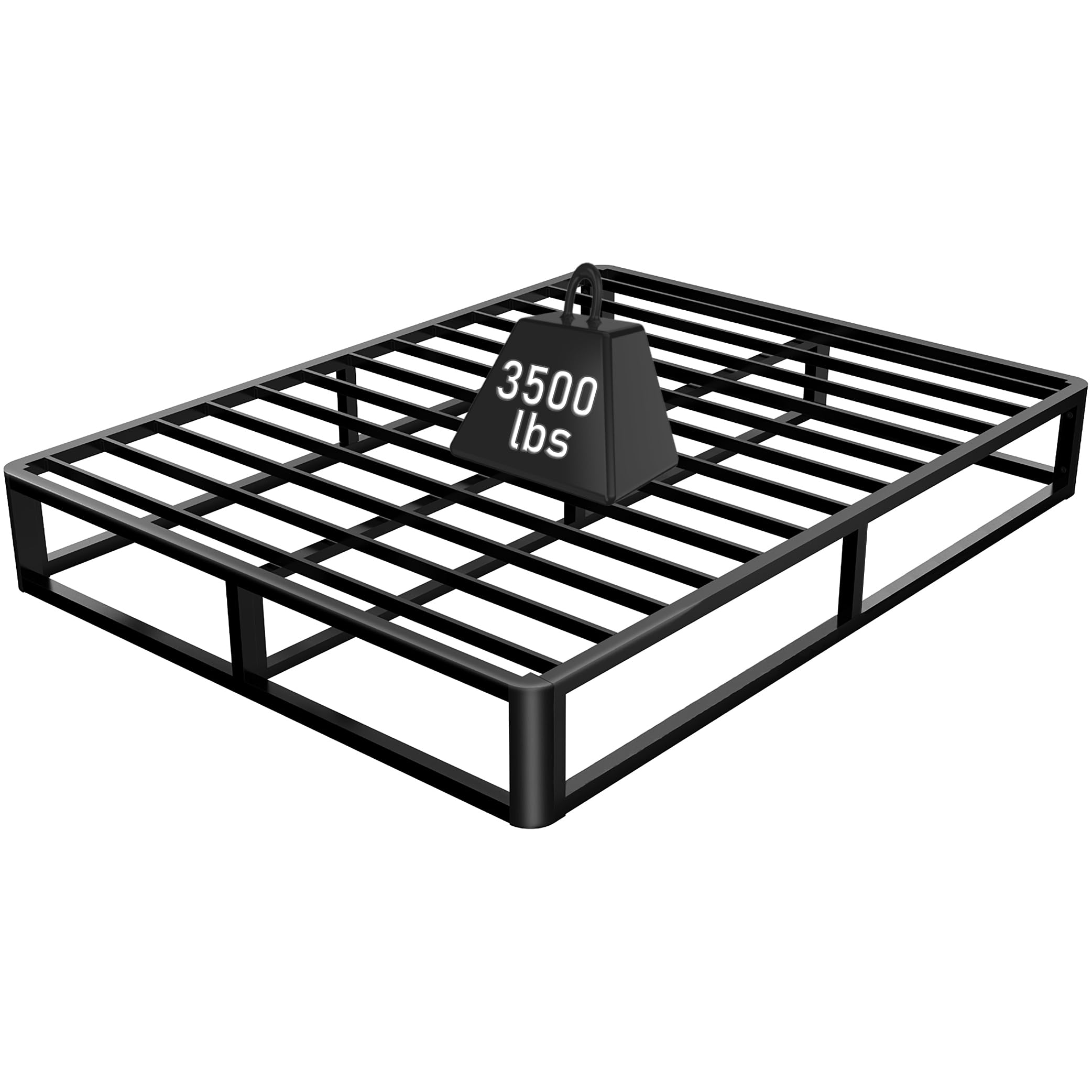 Firpeesy Upgrade Anti Bending And Round Corner Legs 10 Inch Metal Full Bed Frame 3500 Lbs Heavy Steel Slats Support Platform Bed Frames No Box Spring Needed Platform Noise Free Easy Assembly