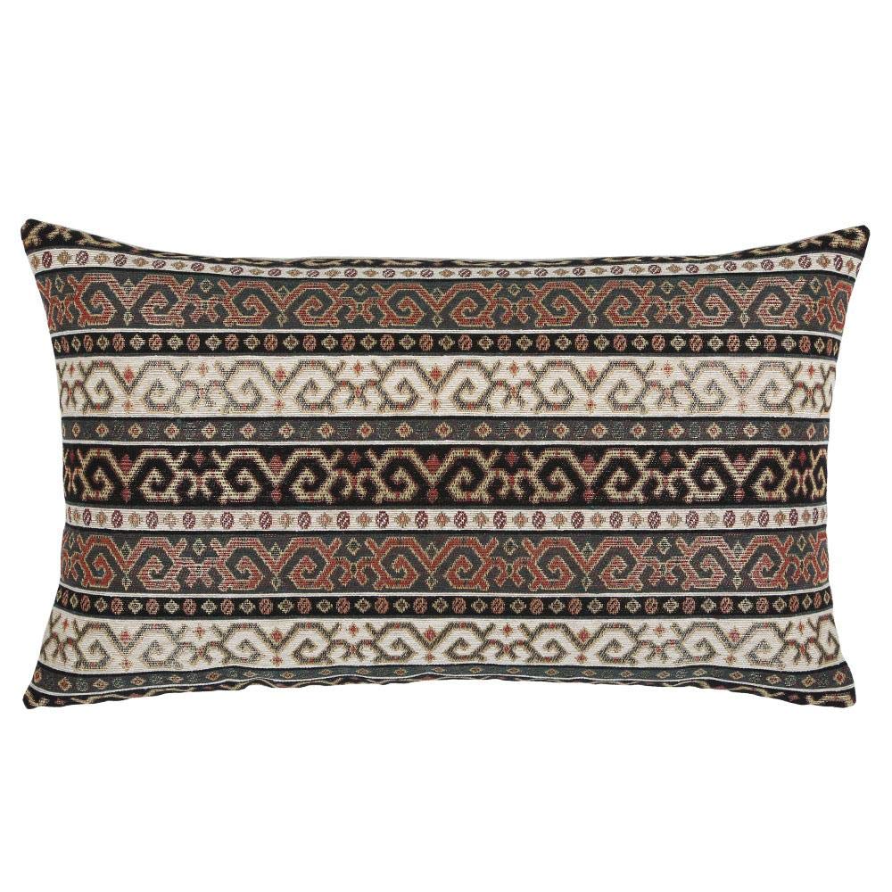 Pillowerus Throw Pillow Covers Khaki And Black - 12 X 20 Inches Decorative Kilim Lumbar Pillows, Boho Room Decor For Couch, Bohe