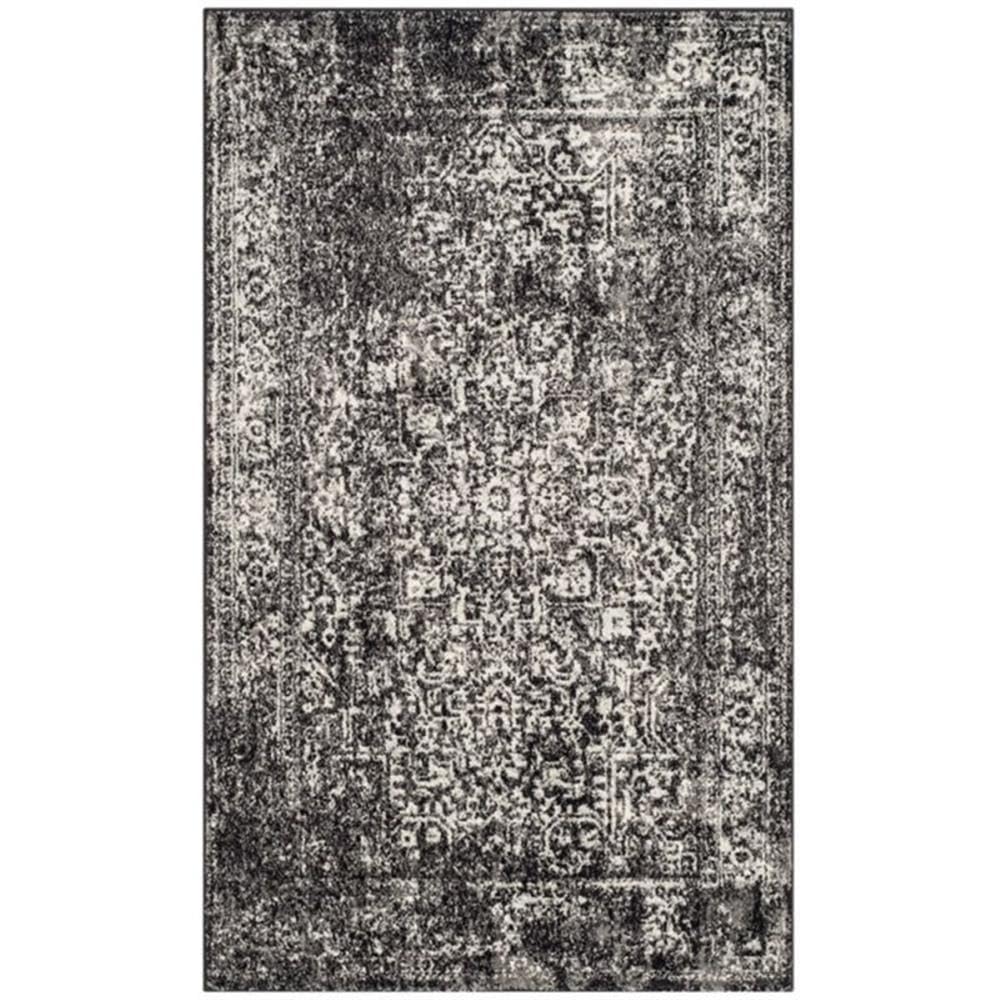 SAFAVIEH Evoke Collection 11 x 15 Black / Grey EVK256R Oriental Distressed Non-Shedding Living Room Bedroom Dining Home Office