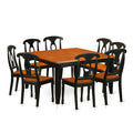 East West Furniture PFKE9-BCH-W 9 Piece Dining Room Furniture Set Includes a Square Kitchen Table with Butterfly Leaf and 8 Dining Chairs, 54x54 Inch, Black & Cherry