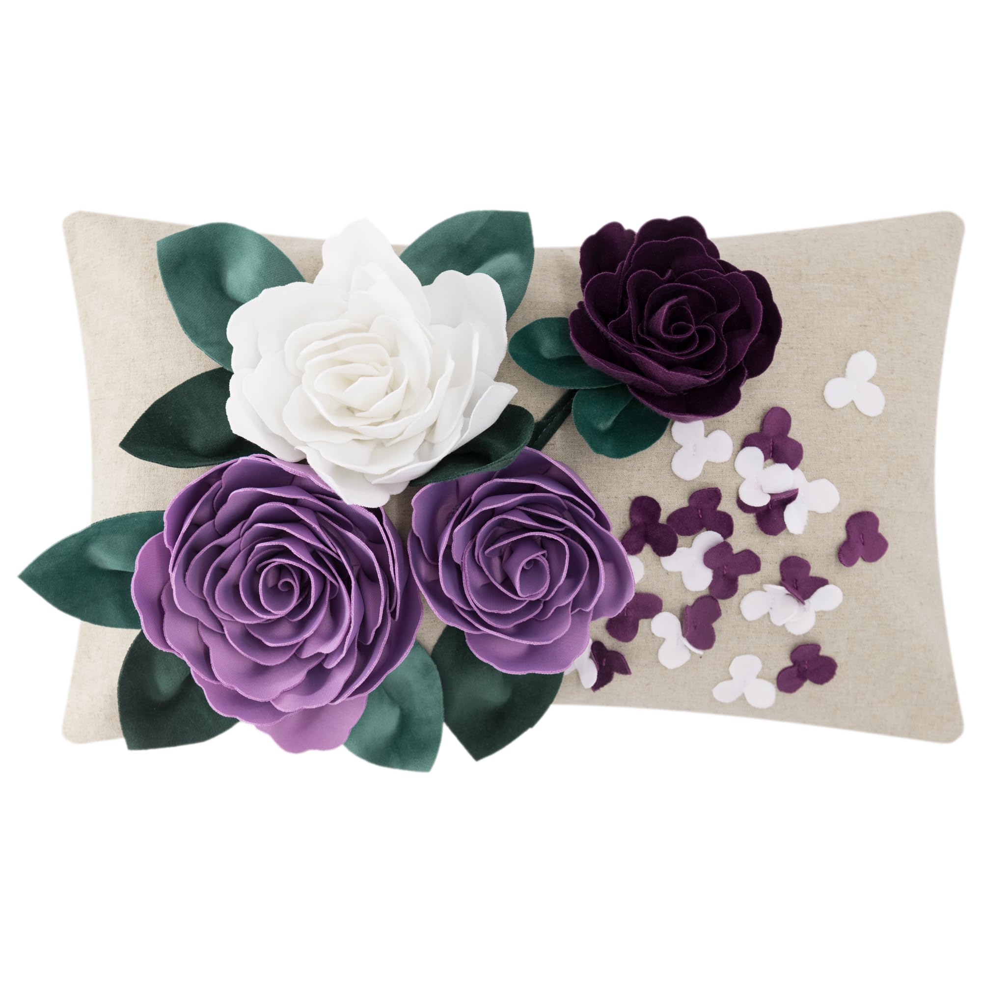 Kingrose 3D Floral Throw Pillow Cover Delicate Cushion Covers Decorative Pillow Case For Sofa Couch Bedroom Living Room Spring 1