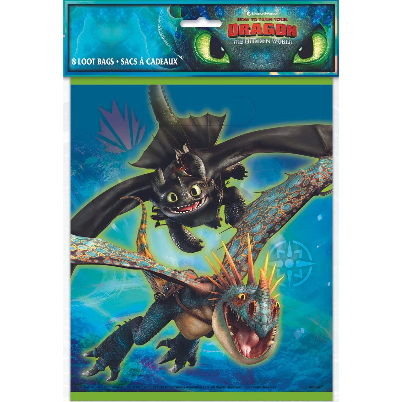 Unique How to Train Your Dragon Party Loot Bags - 11 x 7.5, 8 Pcs