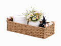 Woven Paper Rope Toilet Paper Basket with Wooden Handles  Rectangular Basket Organizer for Bathroom, Storage Basket for Towels,