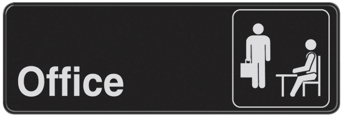 Hillman Office, 1 Pack 841754 Visual Impact Self Adhesive, Black And White Plastic, 3X9 Inches 2-Signs