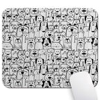 Wknoon Cute Pet Group Of Dogs And Cats Animals Fun Happy Beings Cartoon Inspired Design Black And White Mouse Pad