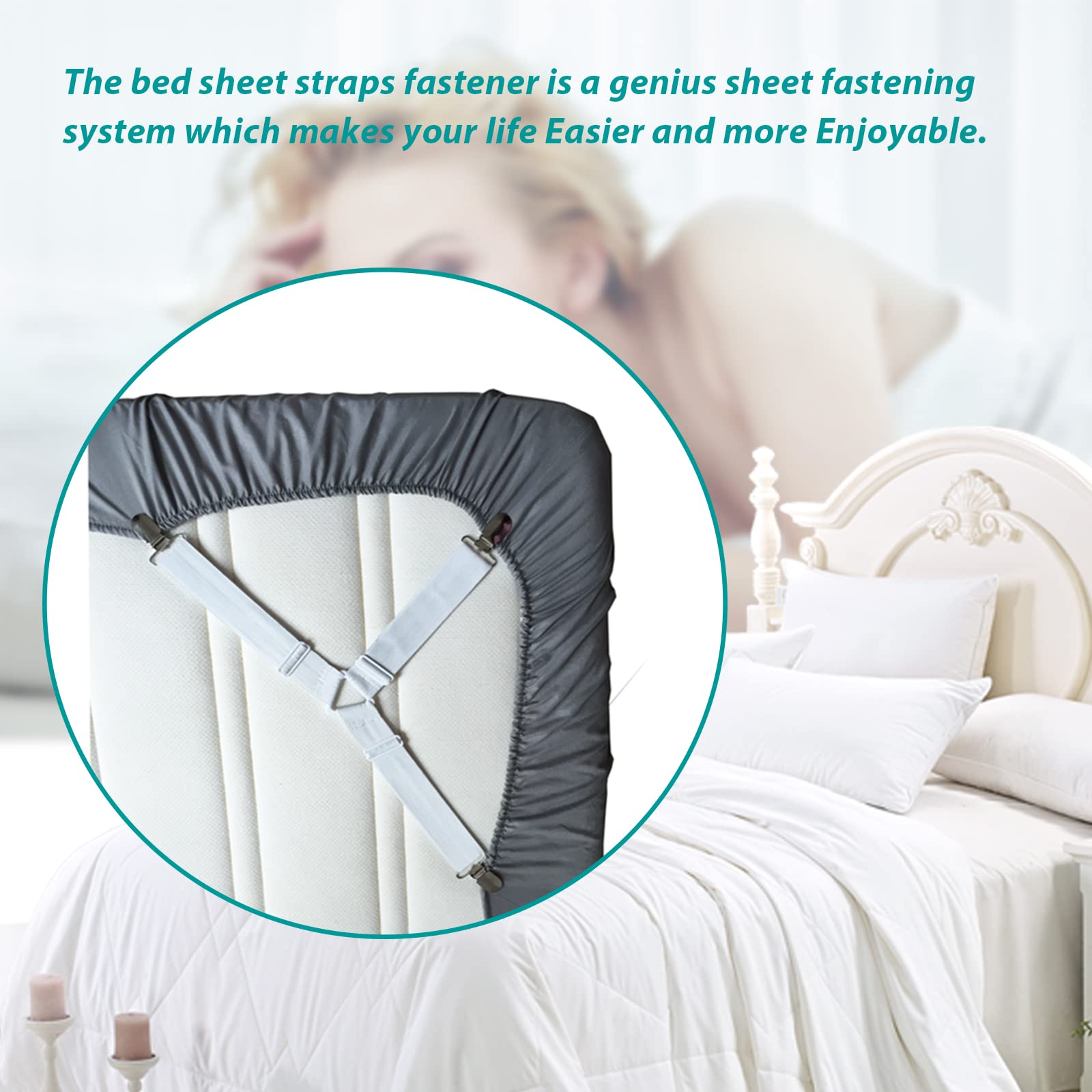 Raytour Bed Sheet Holder Straps Sheet Keepers Bedsheet Holders Fasteners 2 Sets
