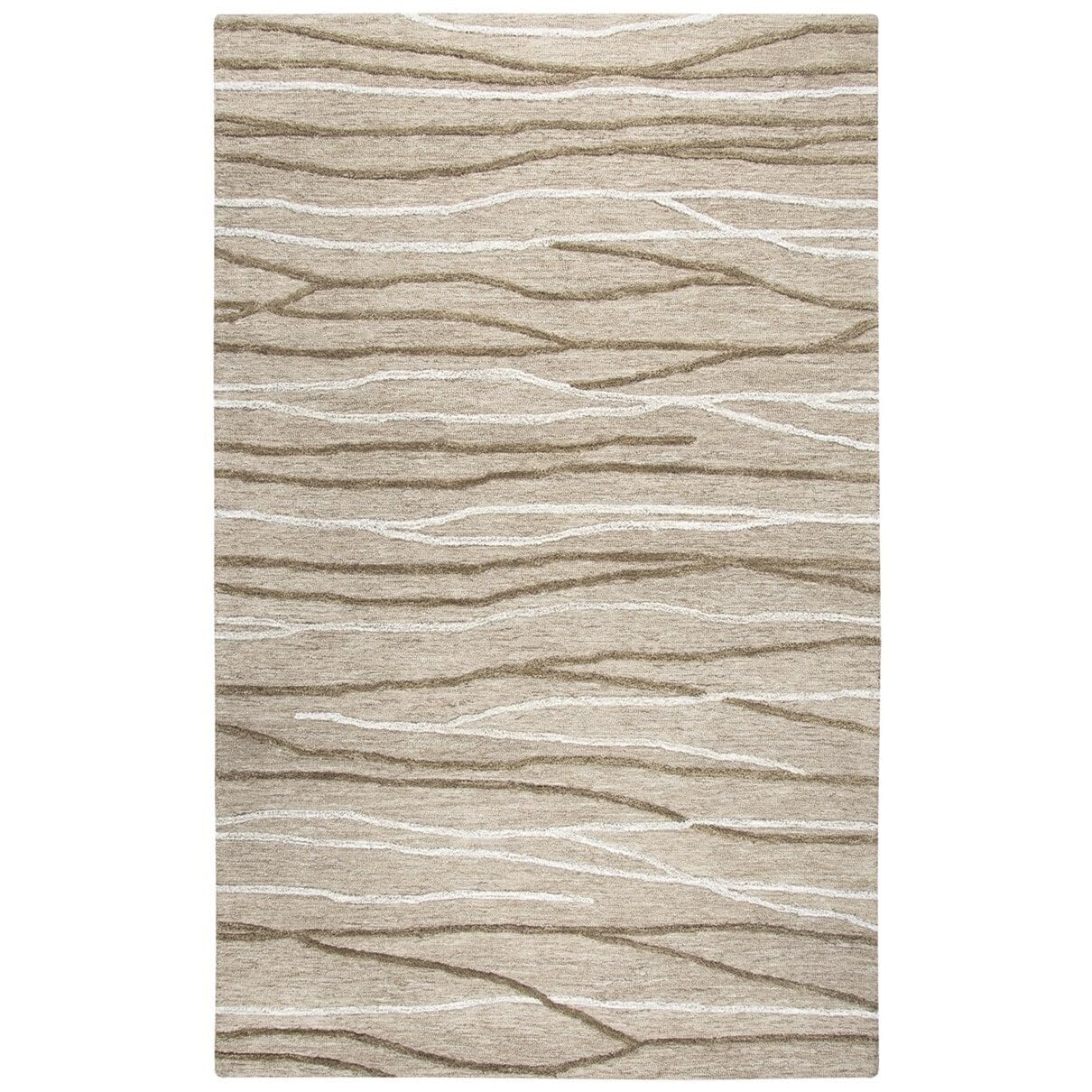 Rizzy Home Alora Decor Geneva 5' X 8' Lines Natural/Ivory Hand-Tufted Area Rug