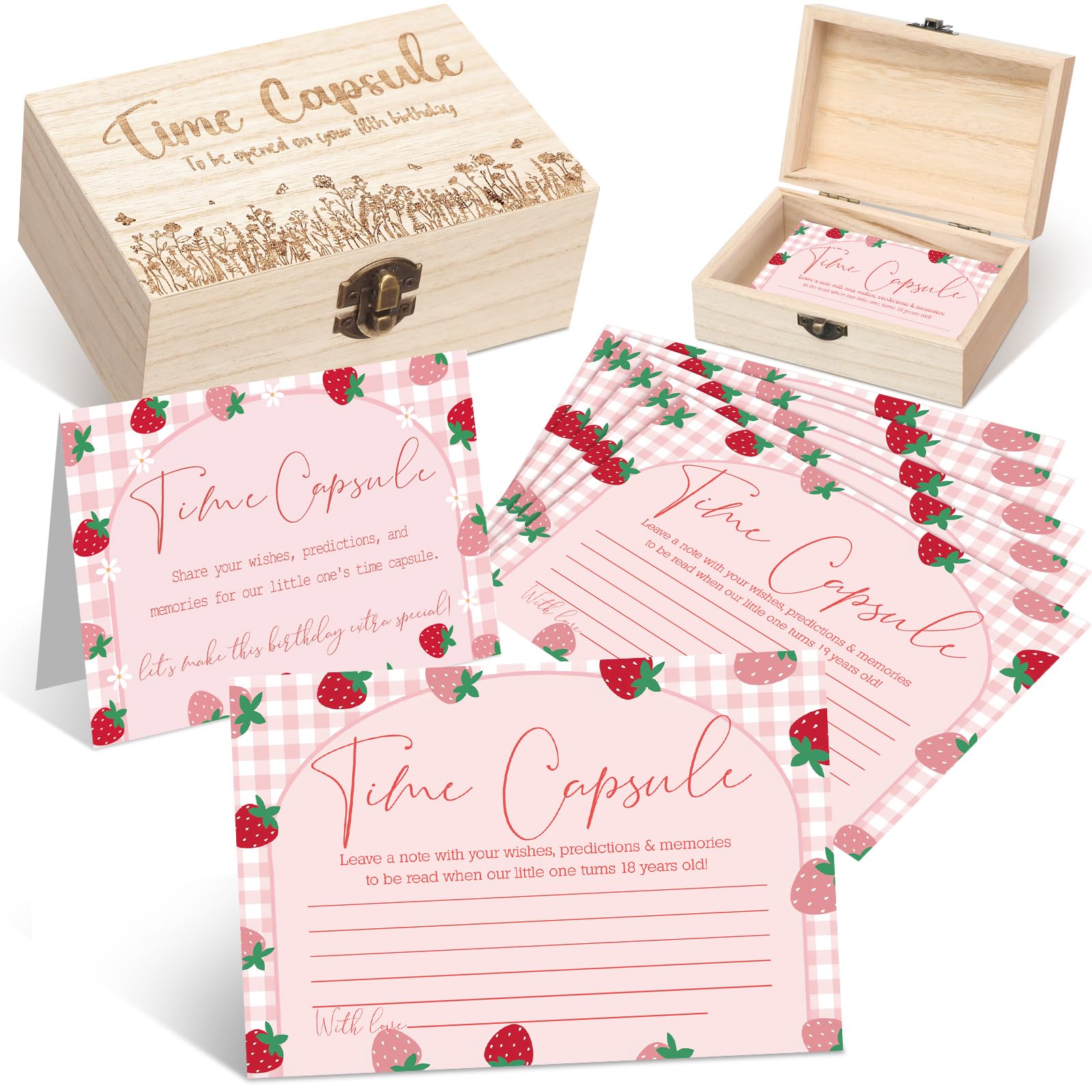 Fuutreo Time Capsule Box 1st Birthday Time Capsule First Birthday Party Games, 1st Activities for Guests, Advice and Wishes Card