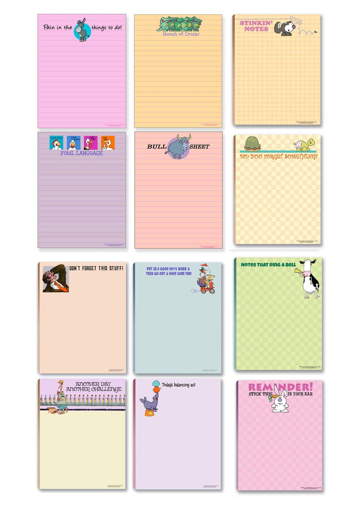 Stonehouse Collection 12 Funny Notepads For The Office Or Home - Usa Made - Ultimate Funny Bulk Gift Set - 50 Sheets Each, 4.36X