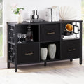 HOMISSUE 6 Cube Storage Organizer Shelf, Rustic Short Bookshelf with 3 Storage Bins, Industrial Horizontal Bookshelf with Metal 