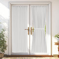 Vatge 50% Sunlight Blocking White French Door Curtains - Rod Pocket Curtain Panel for Door Decoration, Sidelight Curtains for Fr