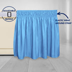 Purefit Wrap Around Ruffled Bed Skirt With Adjustable Elastic Belt - 22 Inch Drop Easy To Put On, Wrinkle Free Bedskirt Dust Ruffles, Bed Frame Cover For Twin,Twin Xl And Full Size Beds, Light Blue