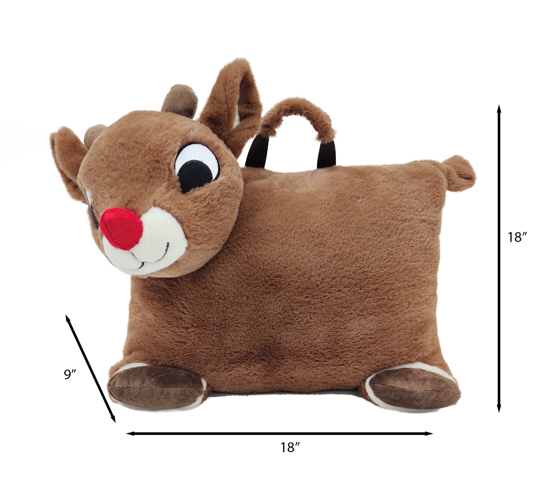 Animal Adventure| Rudolph The Red-Nosed Reindeer|Rudolph| Character Cuddle Combos| 2-In-1 Stow-N-Throw Cuddle Bud With Carrying