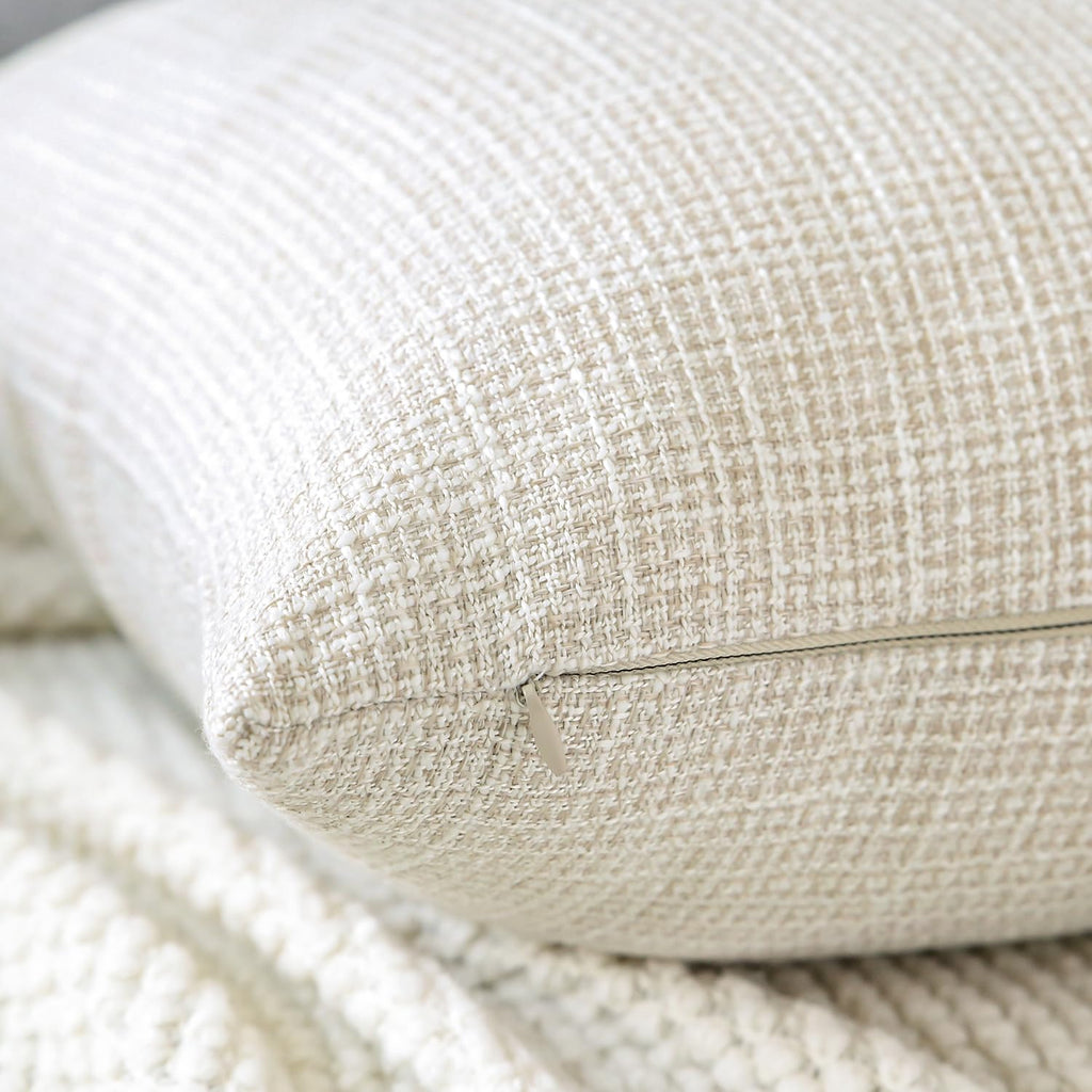Otostar Linen Throw Pillow Covers Set Of 2 Decorative Square Pillowcases Cushion Covers 14X14 Inch For Home Decor Sofa Bedroom Car 35 X 35 Cm Beige