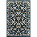 HomeRoots 508383 6 x 9 ft. Navy Caramel & Ivory Oriental Power Loom Stain Resistant Rectangle Area Rug