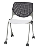 KFI Stacking Chair - Black, White - 1 Each