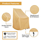 Shine Company Weatherproof Outdoor Rocking Chair Cover, 100% Woven Polyester, Elastic Cord With Toggle, Apricot Crush