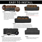 Easy-Going 100% Dual Waterproof Recliner Sofa Cover, 8-Pieces Stretch Relining Couch Cover With Pocket, Jacquard 3 Seat Sofa Sli
