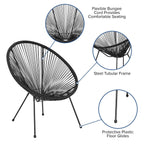 Flash Furniture Valencia Oval Comfort Series Take Ten Black Papasan Lounge Chair