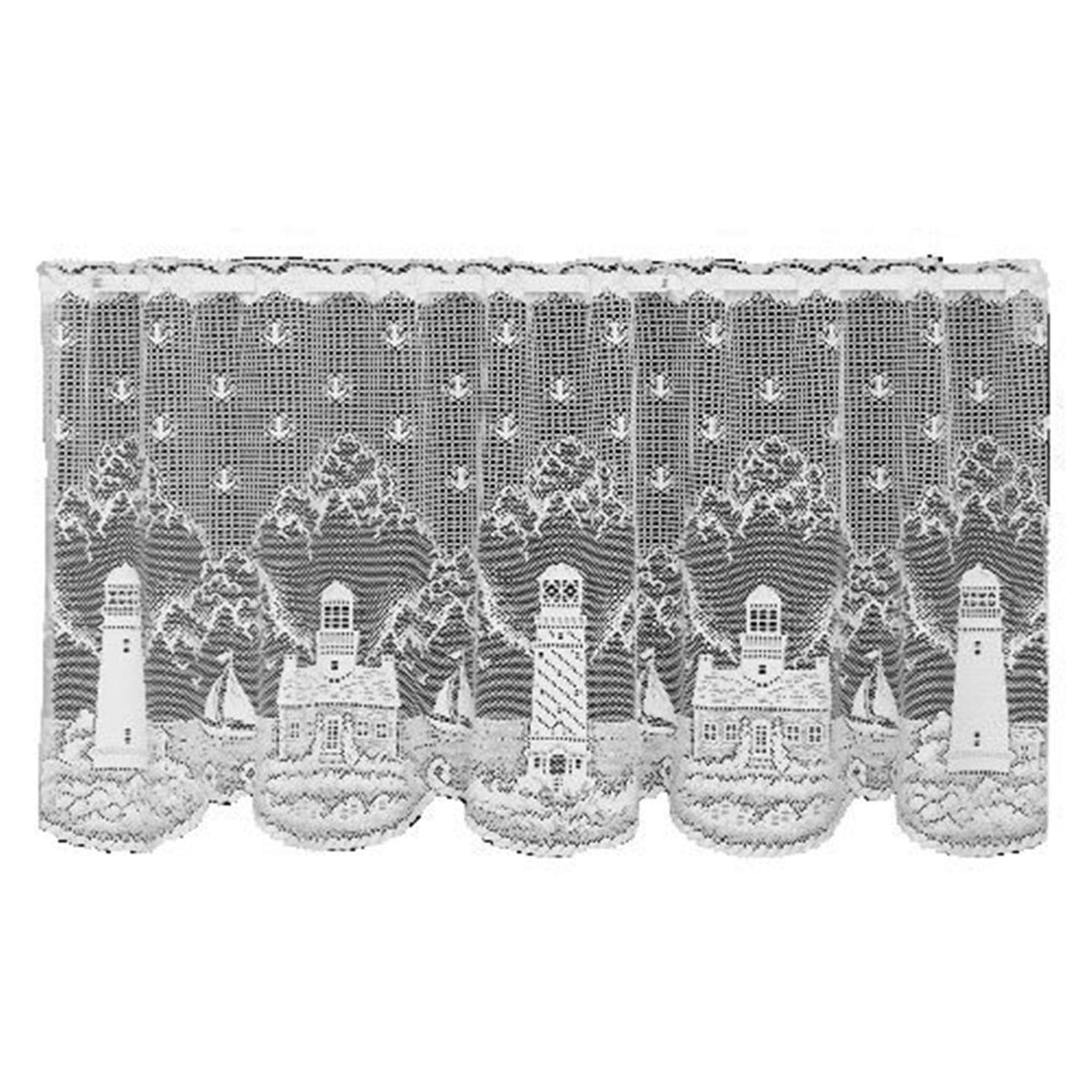 Heritage Lace Lighthouse 60-Inch Wide By 30-Inch Drop Tier, White