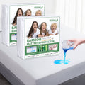 Twin Xl Mattress Protector Waterproof College Dorm Room Bed Cover Twin Extra Long 2 Pack, Skin Friendly And Breathable, Viscose Made From Cooling Bamboo Jersey Mattress Pad With 14' Deep Pocket