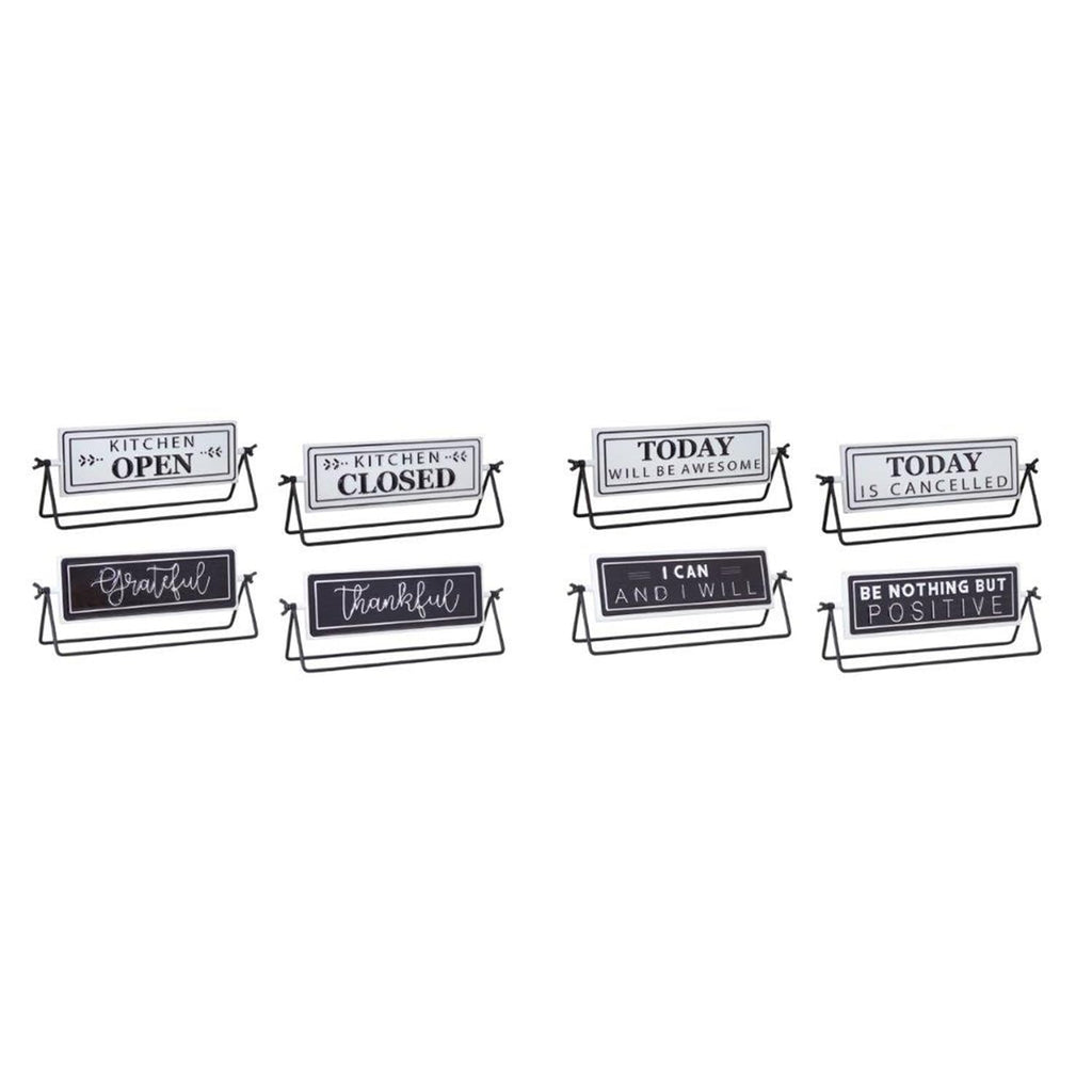 Reversable Sign With Stand (Set Of 4)