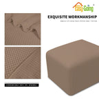 Easy-Going Stretch Ottoman Cover Folding Storage Stool Furniture Protector Soft Rectangle Slipcover With Elastic Bottom (X-Small,Camel)