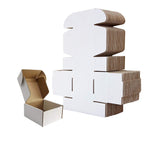 Rlavbl 4X4X2 Inches Shipping Boxes Set Of 25, White Small Corrugated Cardboard Box, Mailer Boxes For Packing Small Business