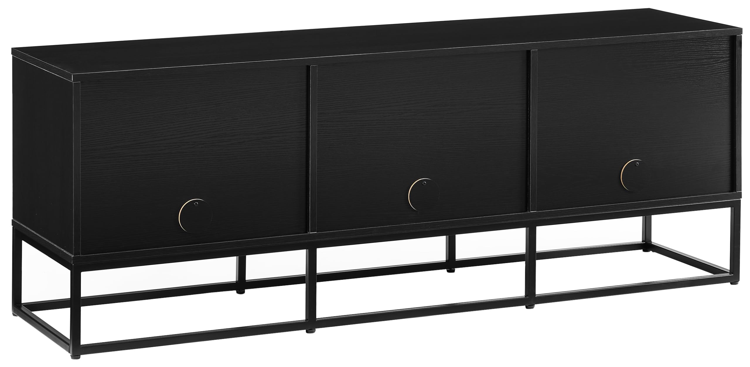 Crosley Furniture Enzo Large Vinyl Record Storage TV Stand and Entertainment Center, Media Console, Black