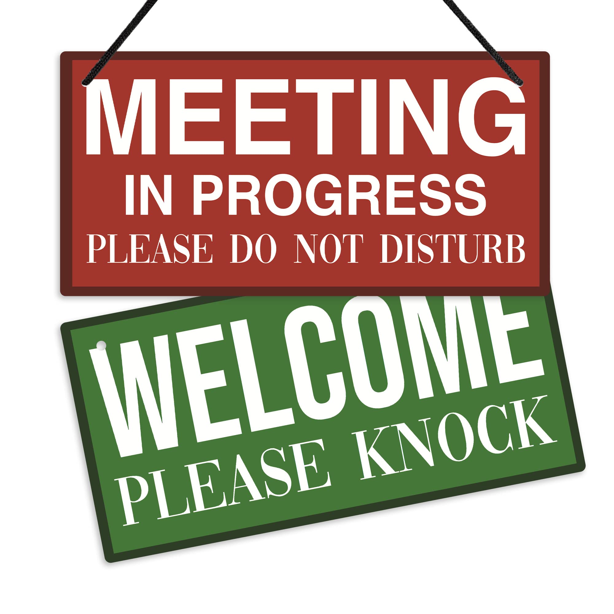 Putuo Decor Meeting In Progress Door Sign, Do Not Disturb Sign For Therapy Office, Business, Counseling, Clinic, 10X5 Inches Pvc