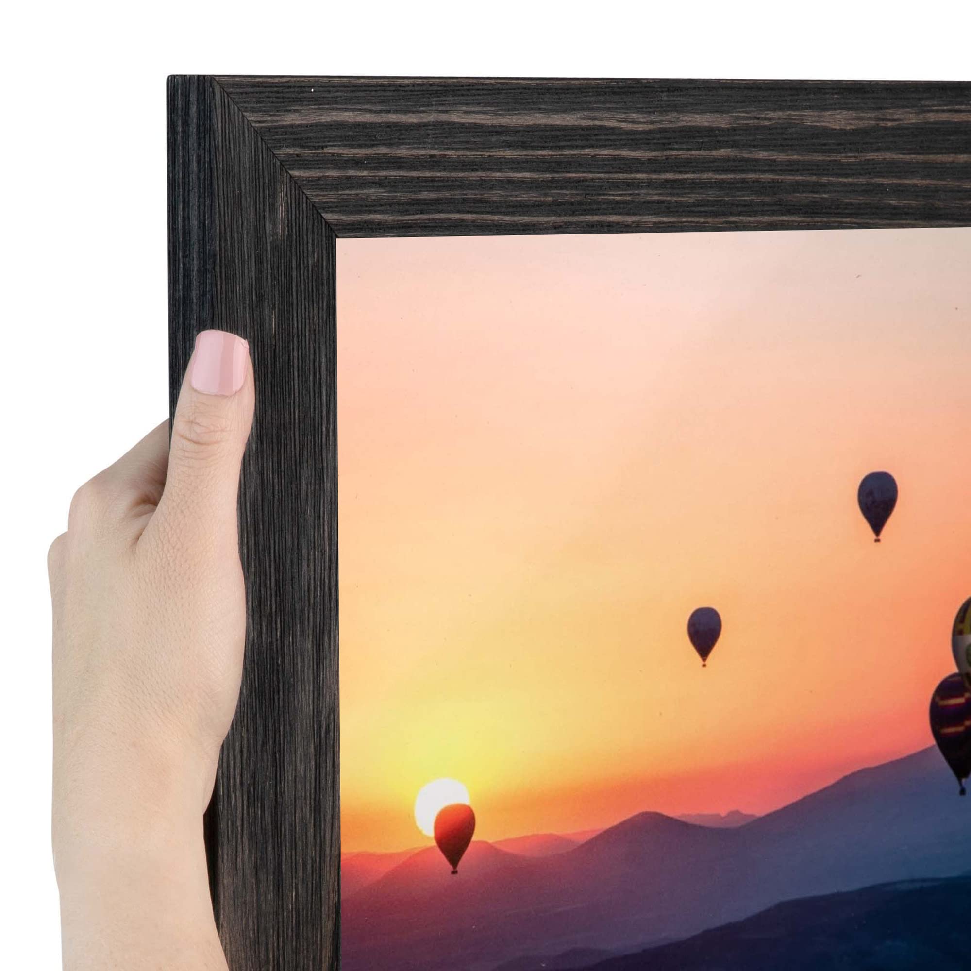 ArtToFrames 13x15 inch Black - Distressed Wood Wood Picture Frame, 2WOM82223-100-13x15