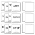 Segbeauty Waterproof Labels For Bottles, 18Pcs Shampoo Conditioner White Label Stickers, Removable Self-Adhesive Soap Dispenser