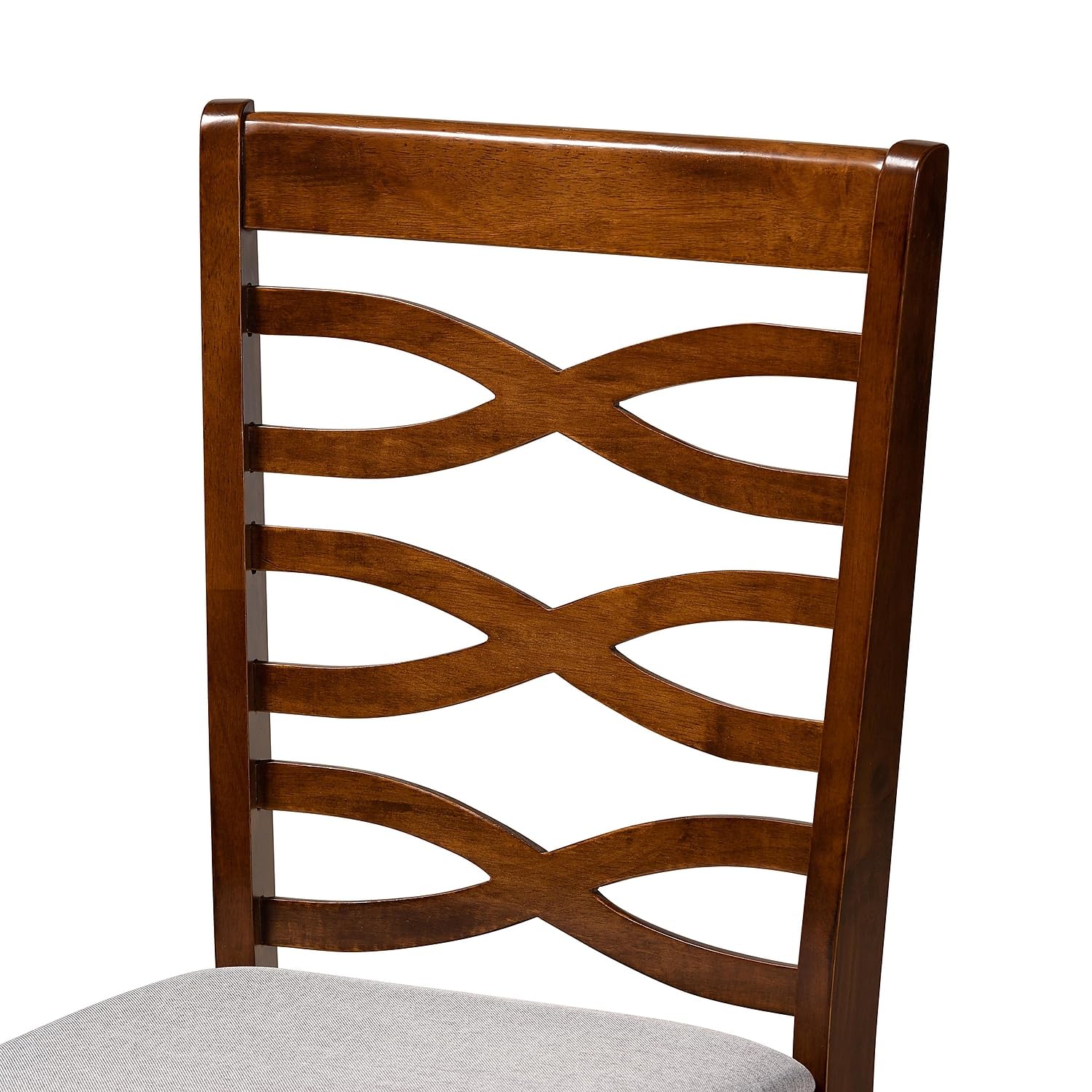 Baxton Studio Lanier Grey and Brown Finished Wood 2-Piece Dining Chair Set