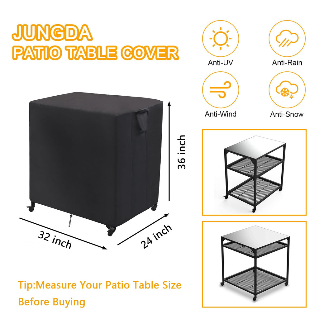 Jungda Pizza Oven Table Cover For Ooni Medium Modular Table,Outdoor Prep Cart Table Cover For Ooni Pizza Oven Stand - 32 X 24 X 36 Inch