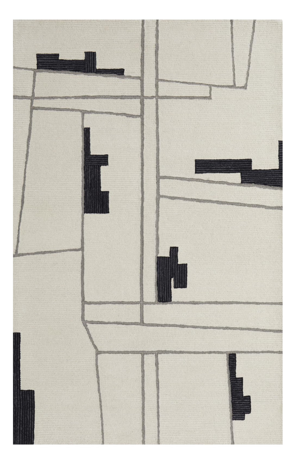 HomeRoots 514397 10 x 14 ft. Ivory Gray & Taupe Wool Abstract Hand Tufted Handmade Rectangle Area Rug