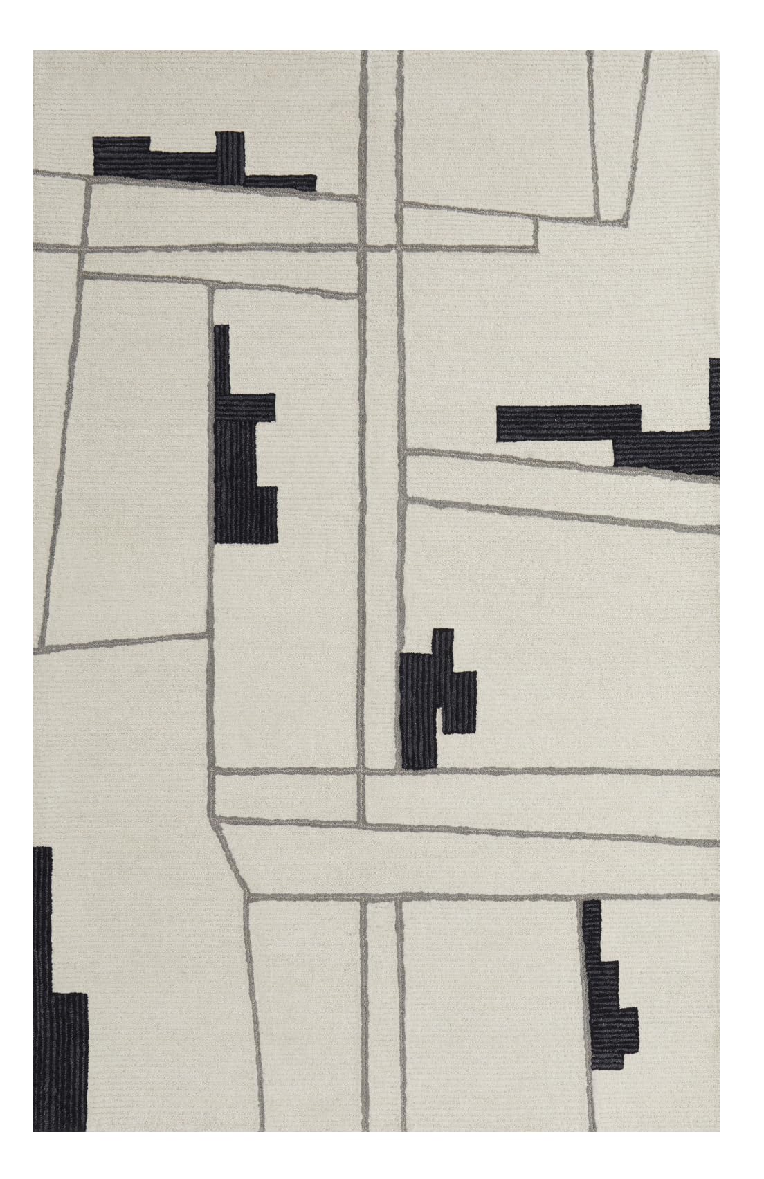 HomeRoots 514397 10 x 14 ft. Ivory Gray & Taupe Wool Abstract Hand Tufted Handmade Rectangle Area Rug