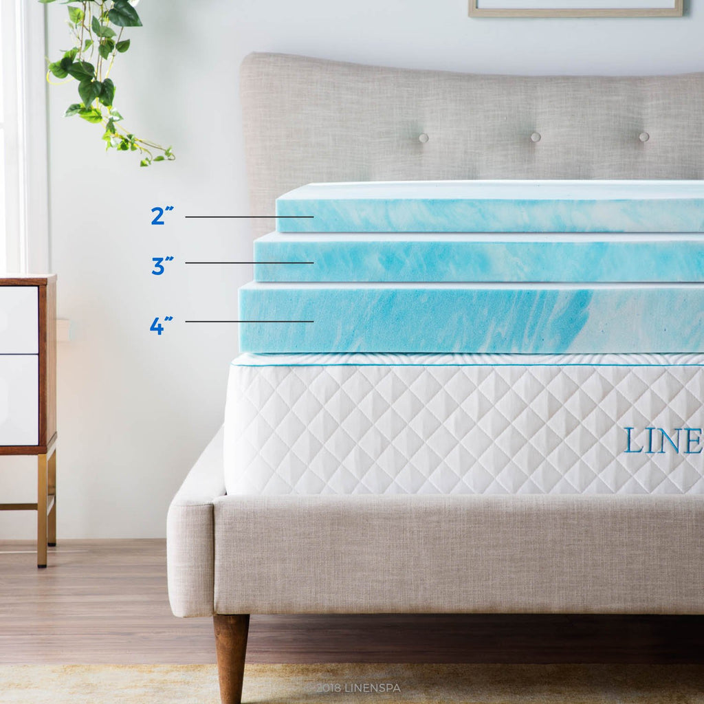 Linenspa 2 Inch Mattress Topper Queen - Gel Swirl Memory Foam Twin Xl Mattress Topper - Certipur-Us Certified - Twin Xl Size - Dorm Room Essentials