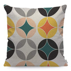 Wondertify Pillow Cover Modern Mid Century Circles Repeat Pattern - Soft Linen Pillow Case For Decorative Bedroom/Livingroom/Sofa/Farm House,Couch Pillow Cushion Covers 18X18 Inch 45X45 Cm