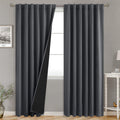 Bgment 100% Room Darkening Thermal Insulated Blackout Curtains 90 Inches Long For Bedroom, Rod Pocket And Back Tab Double Layer